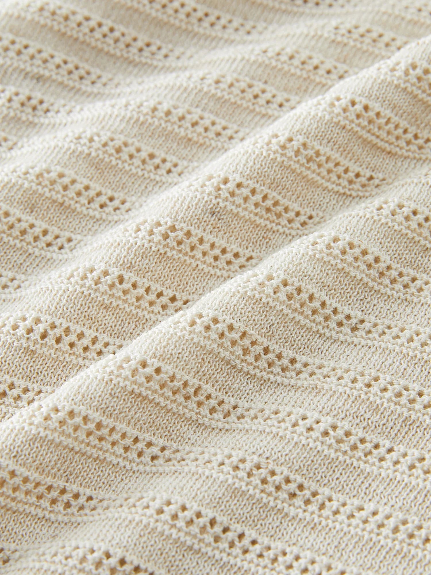 Beżowy szydełkowy top dzianinowy