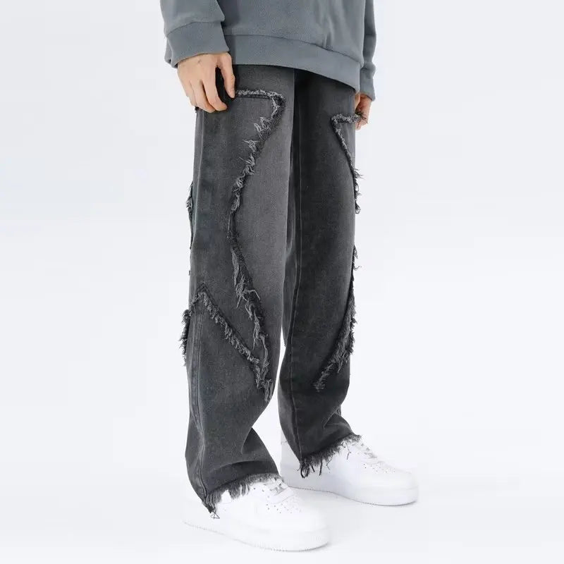 Przecierane jeansy typu oversize