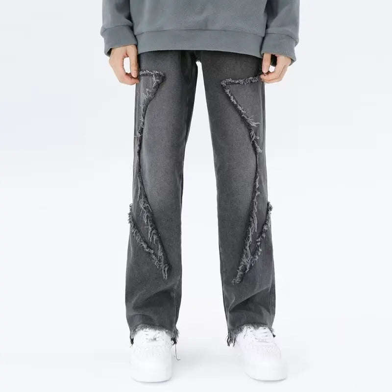 Przecierane jeansy typu oversize