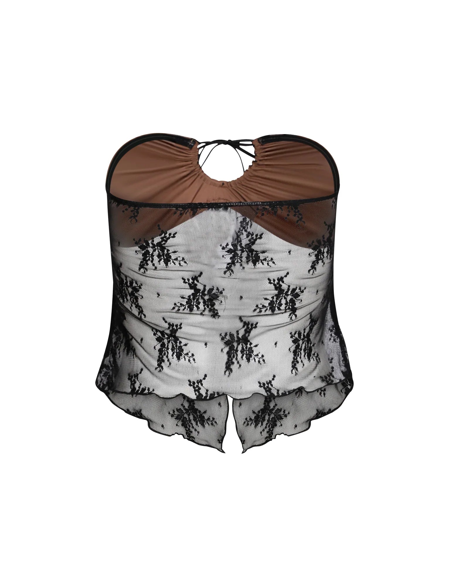 Elegancki póęprzezroczysty top ze spódnicą