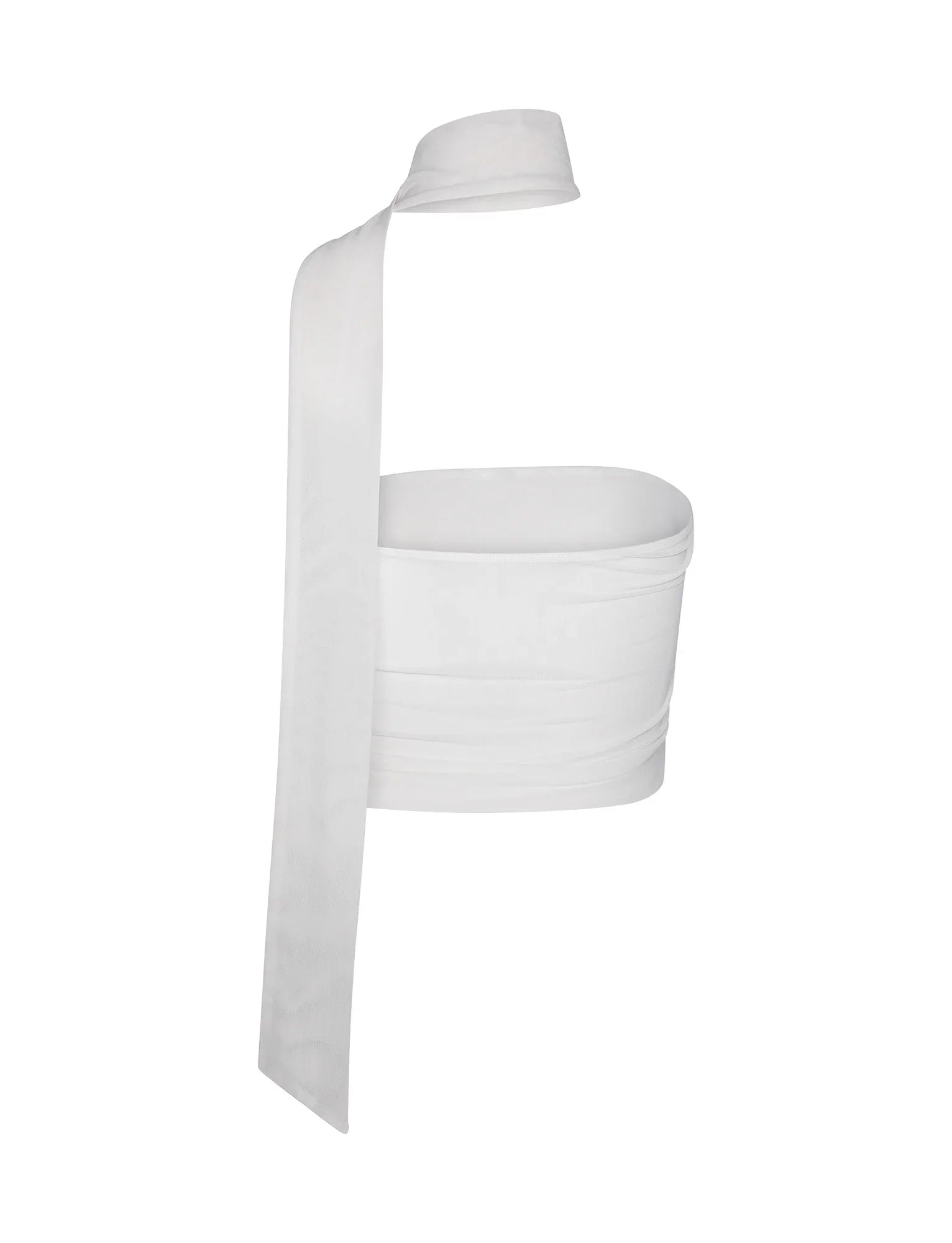 Top bez rêkawów, wiązany na szyi