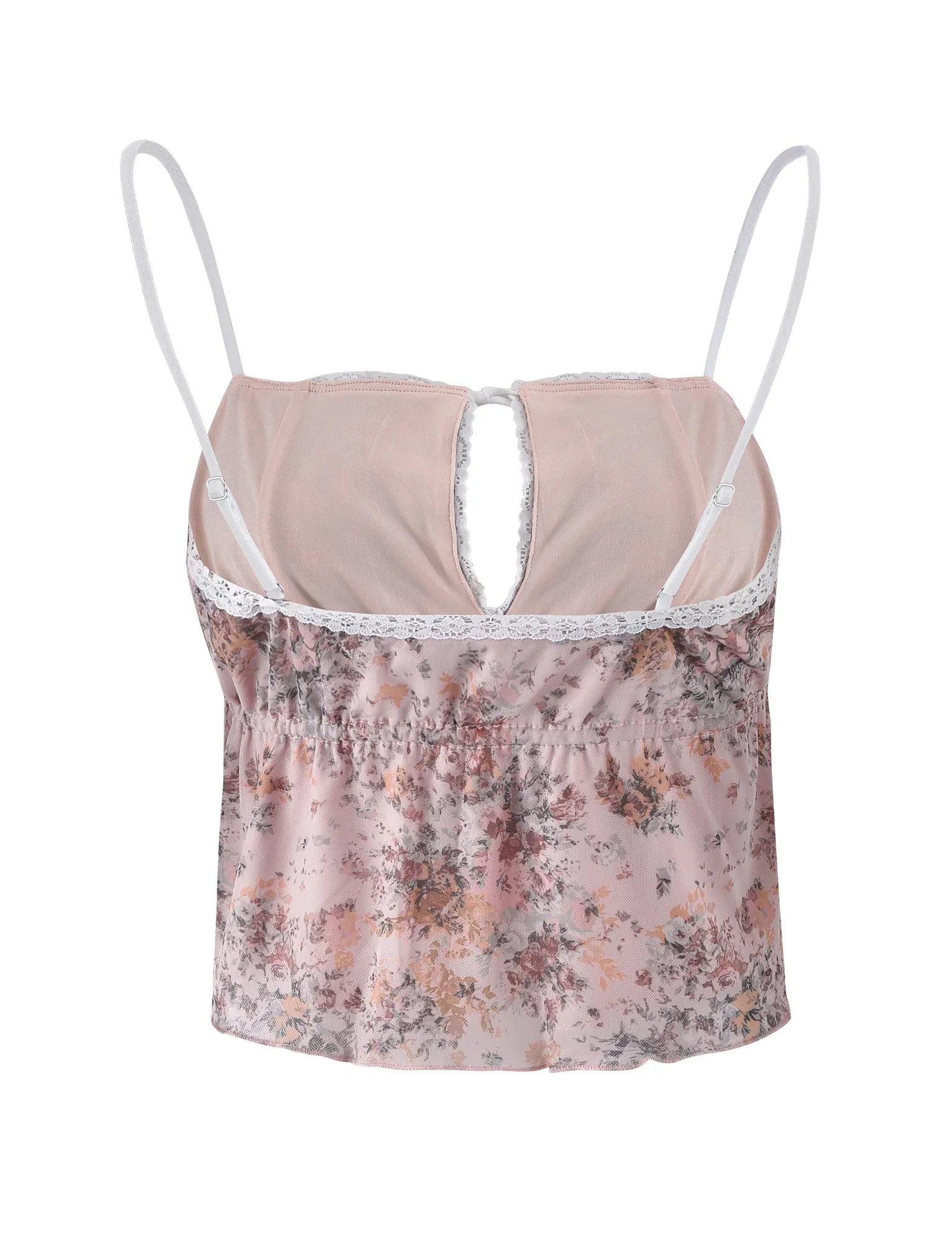 Różowy top bez rêkawów w kwiaty i spódnica maxi