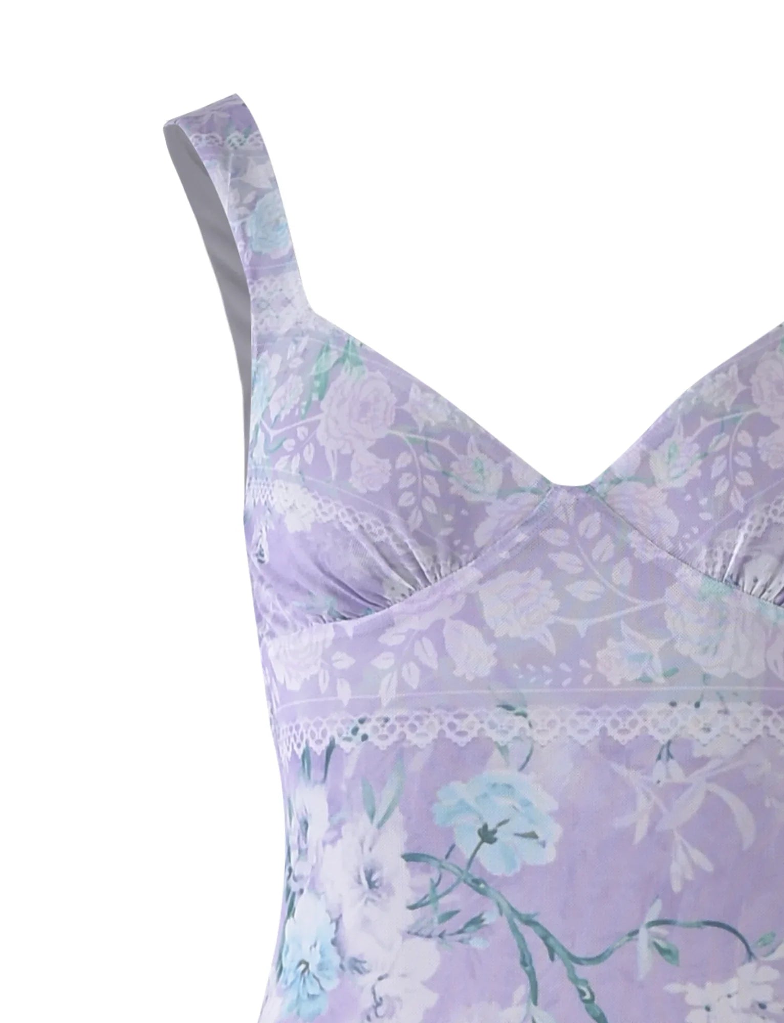 Fioletowa sukienka maxi w kwiaty