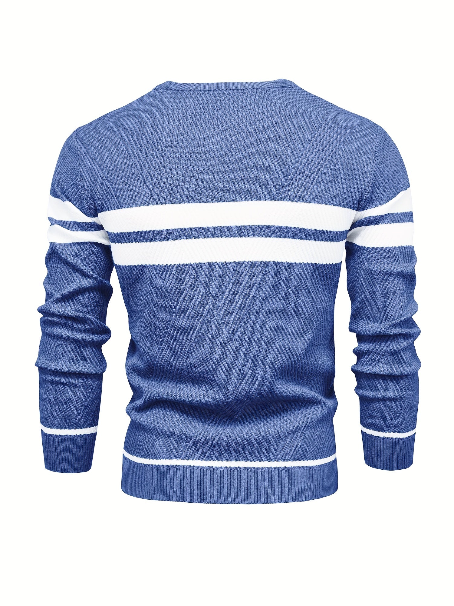 Sweter mêski z dzianiny w paski