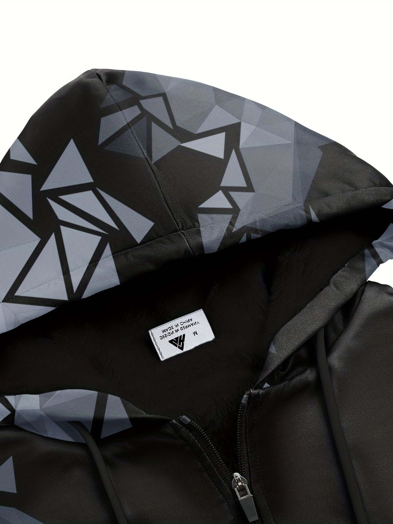 Bluza z geometrycznym wzorem i futerkiem