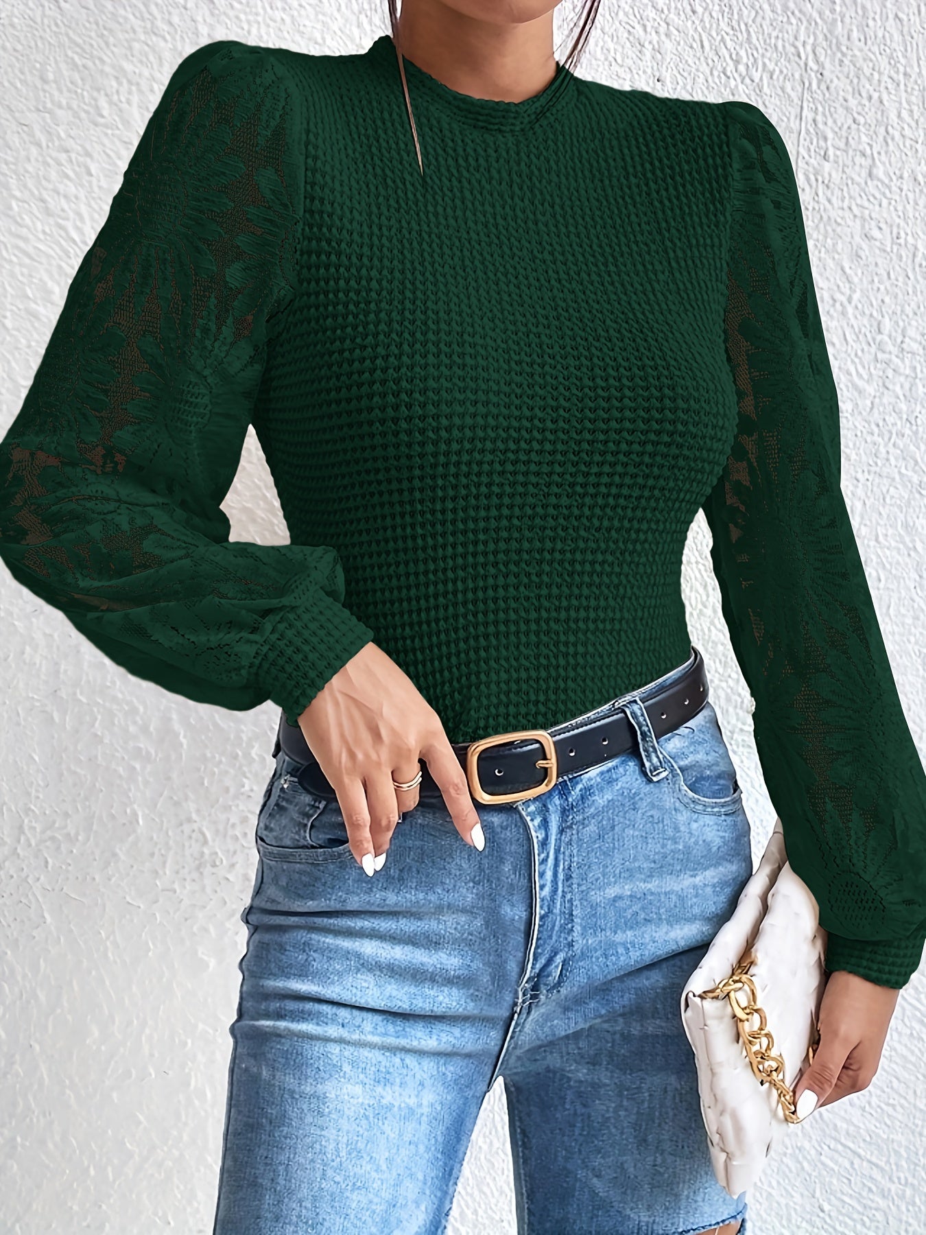 T-shirt z okrągęym dekoltem i kwiatowym nadrukiem