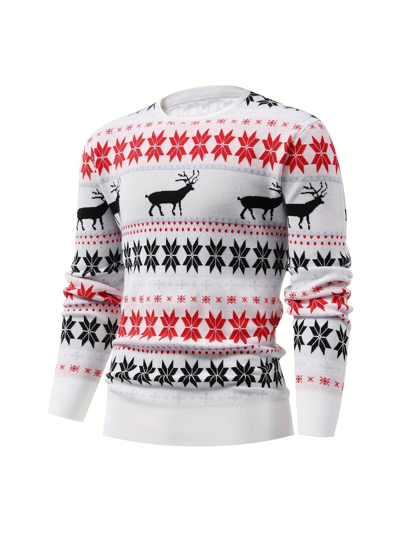 Dzianinowy sweter warkoczowy ze wzorem œwiątecznym