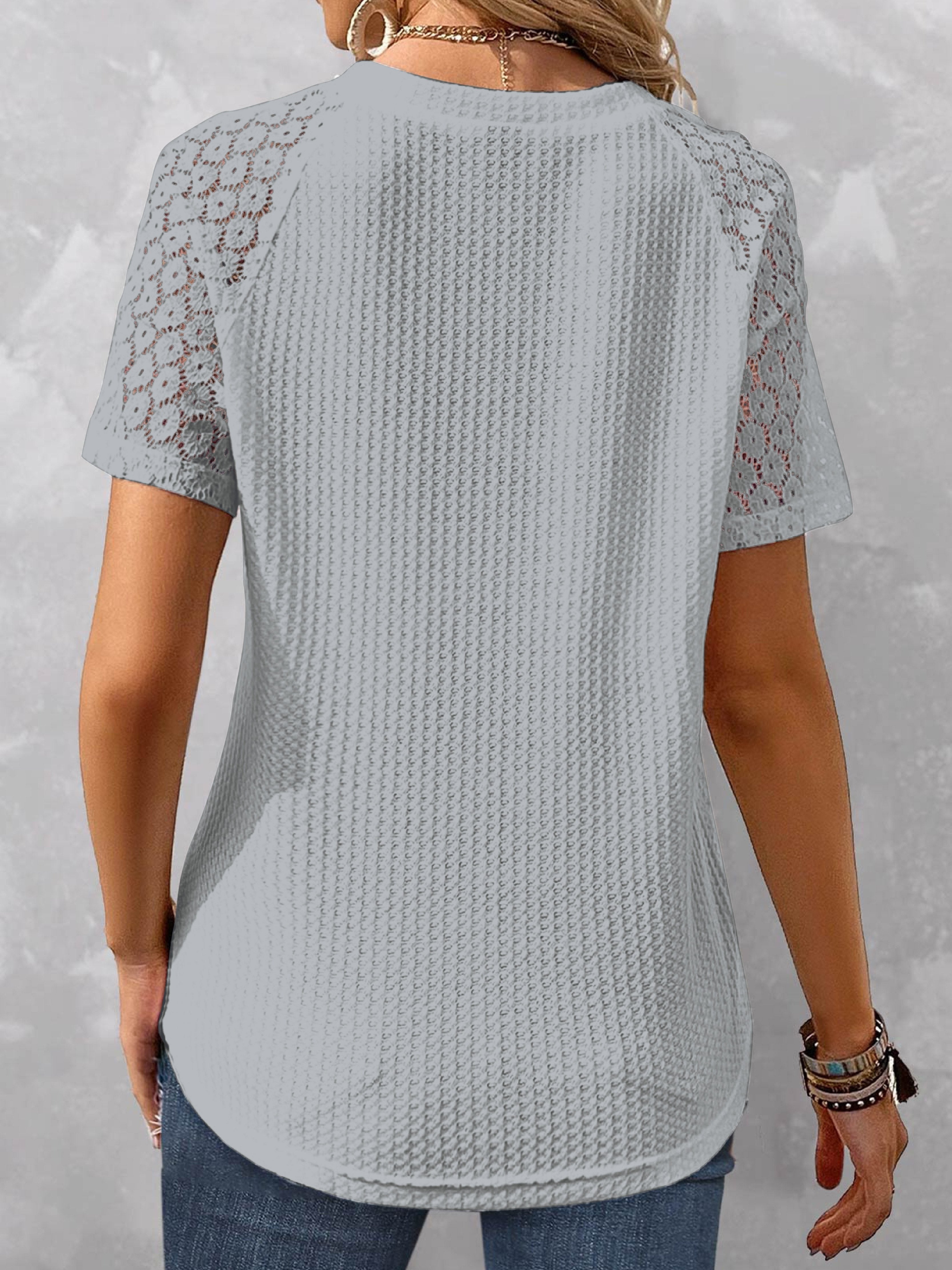 Strukturalny T-shirt damski z krótkim rêkawem