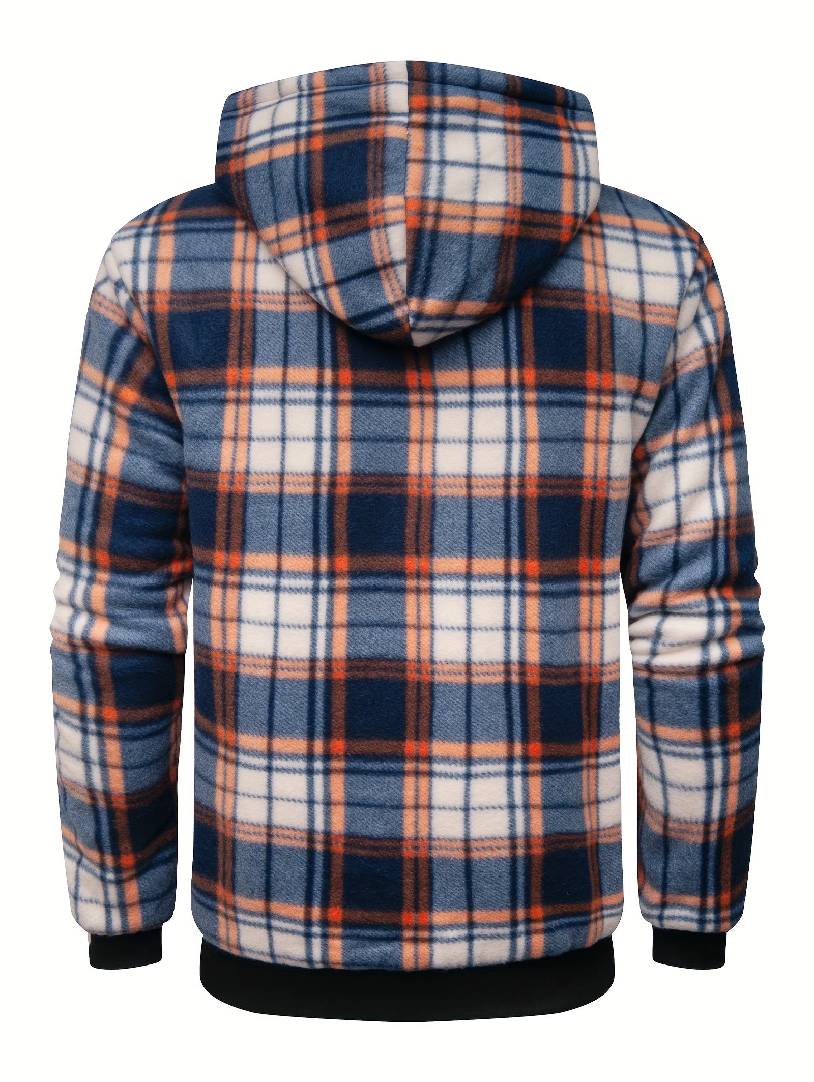 Polarowa bluza z kapturem w stylu retro z wzorem w kratkê
