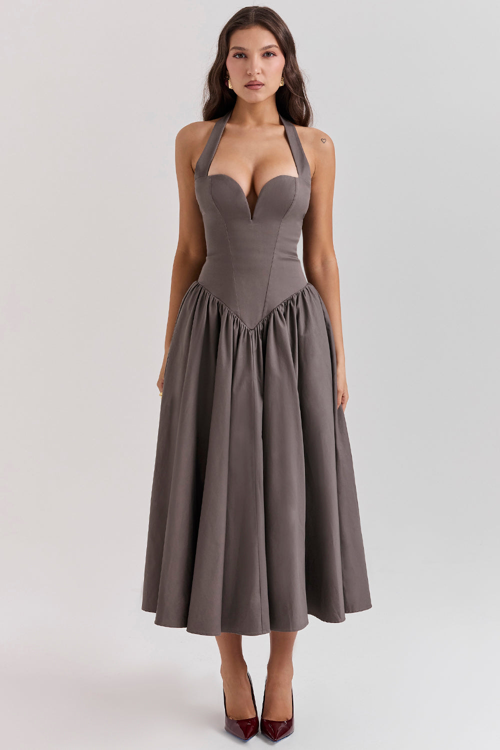Sukienka midi typu halter