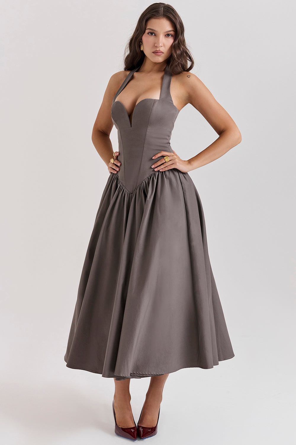 Sukienka midi typu halter