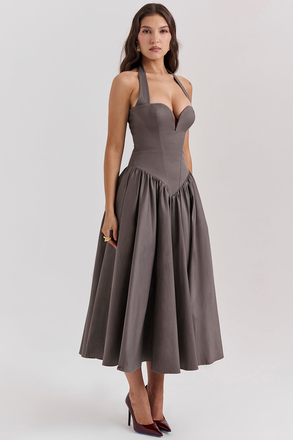Sukienka midi typu halter