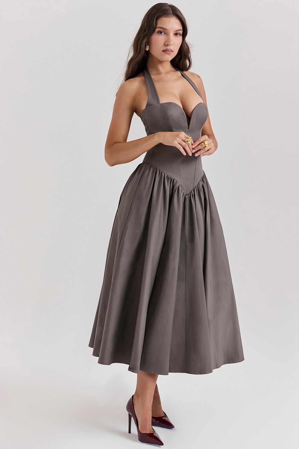 Sukienka midi typu halter