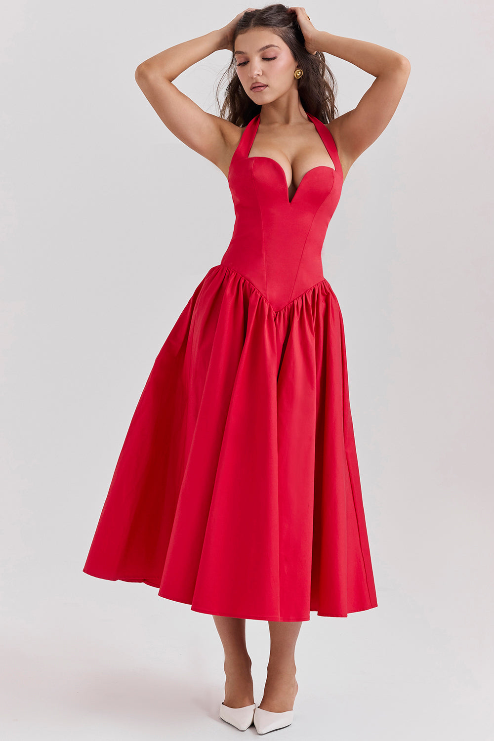 Sukienka midi typu halter