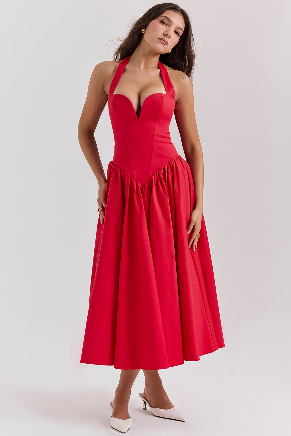 Sukienka midi typu halter