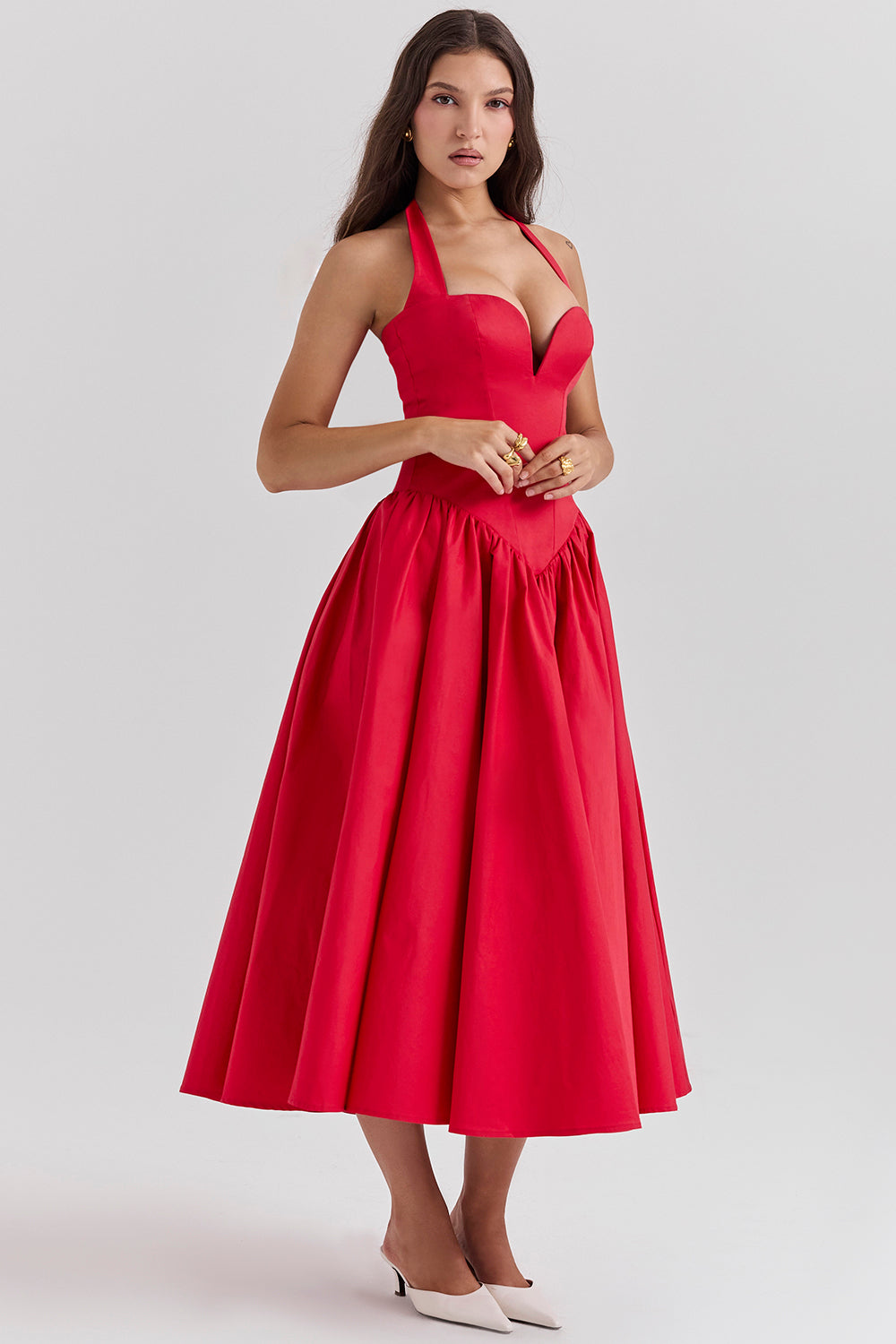 Sukienka midi typu halter