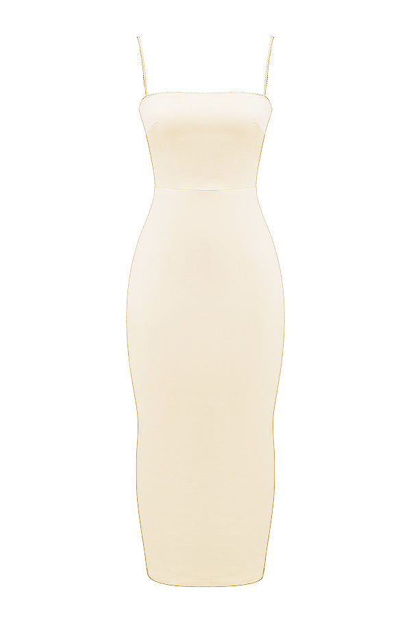 Sukienka maxi w kolorze kremowym, vintage