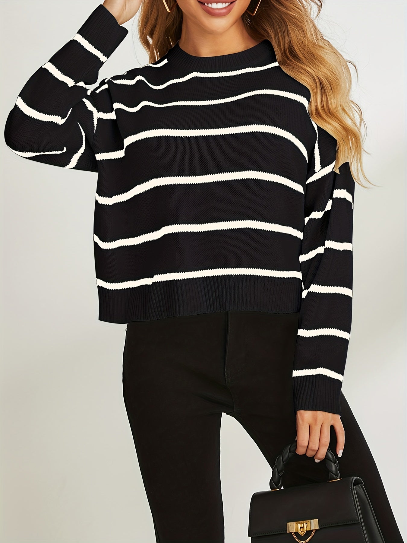Dzianinowy sweter w paski