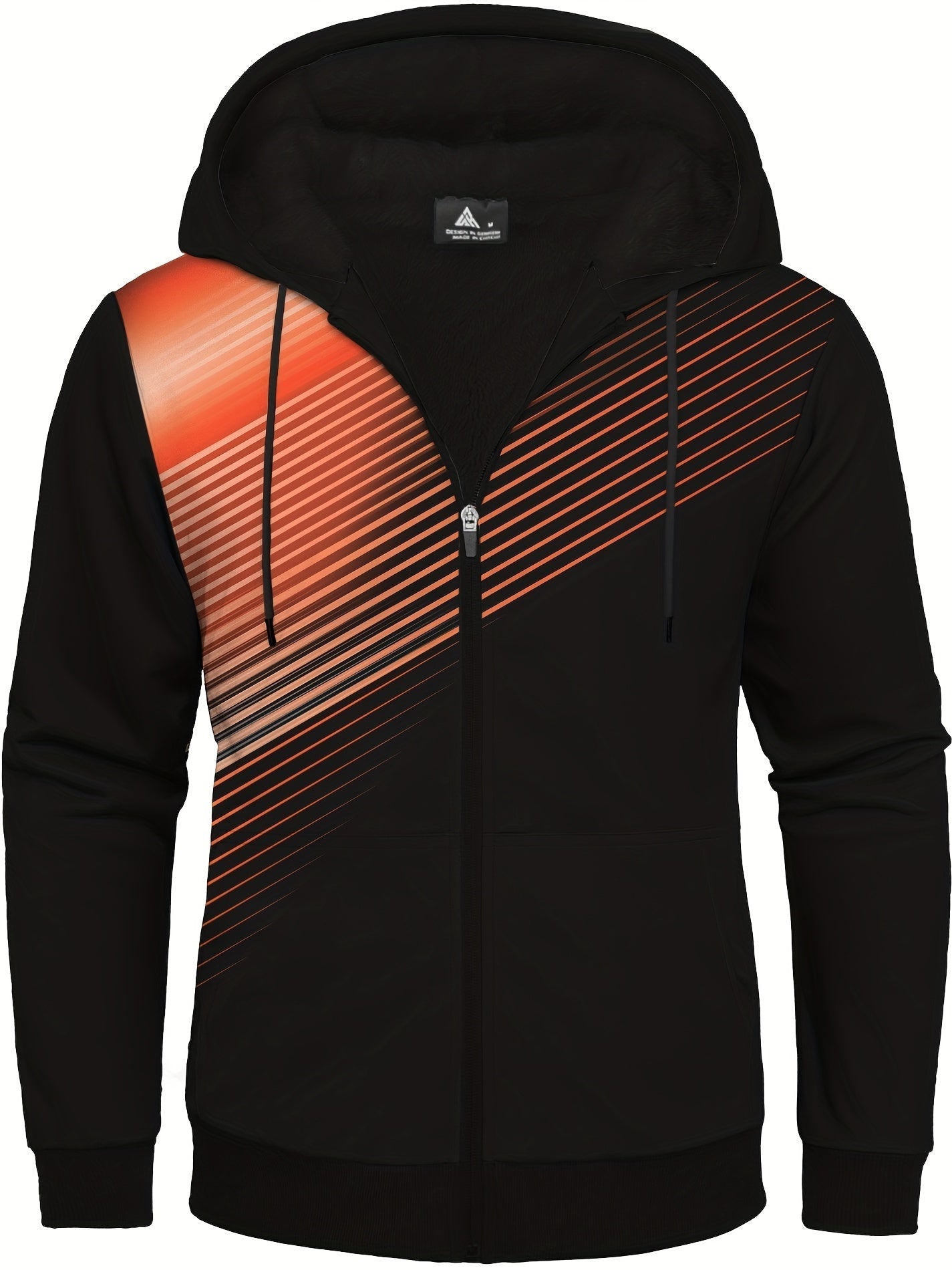 Mêska futrzana bluza z kapturem w paski