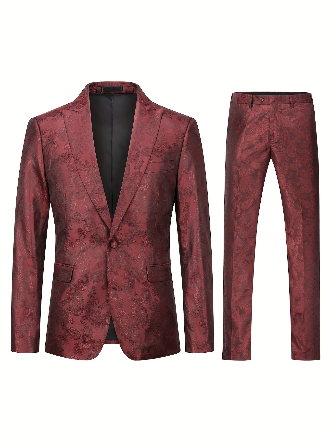 Komplet garniturowy skęadający siê z marynarki i spodni w stylu paisley