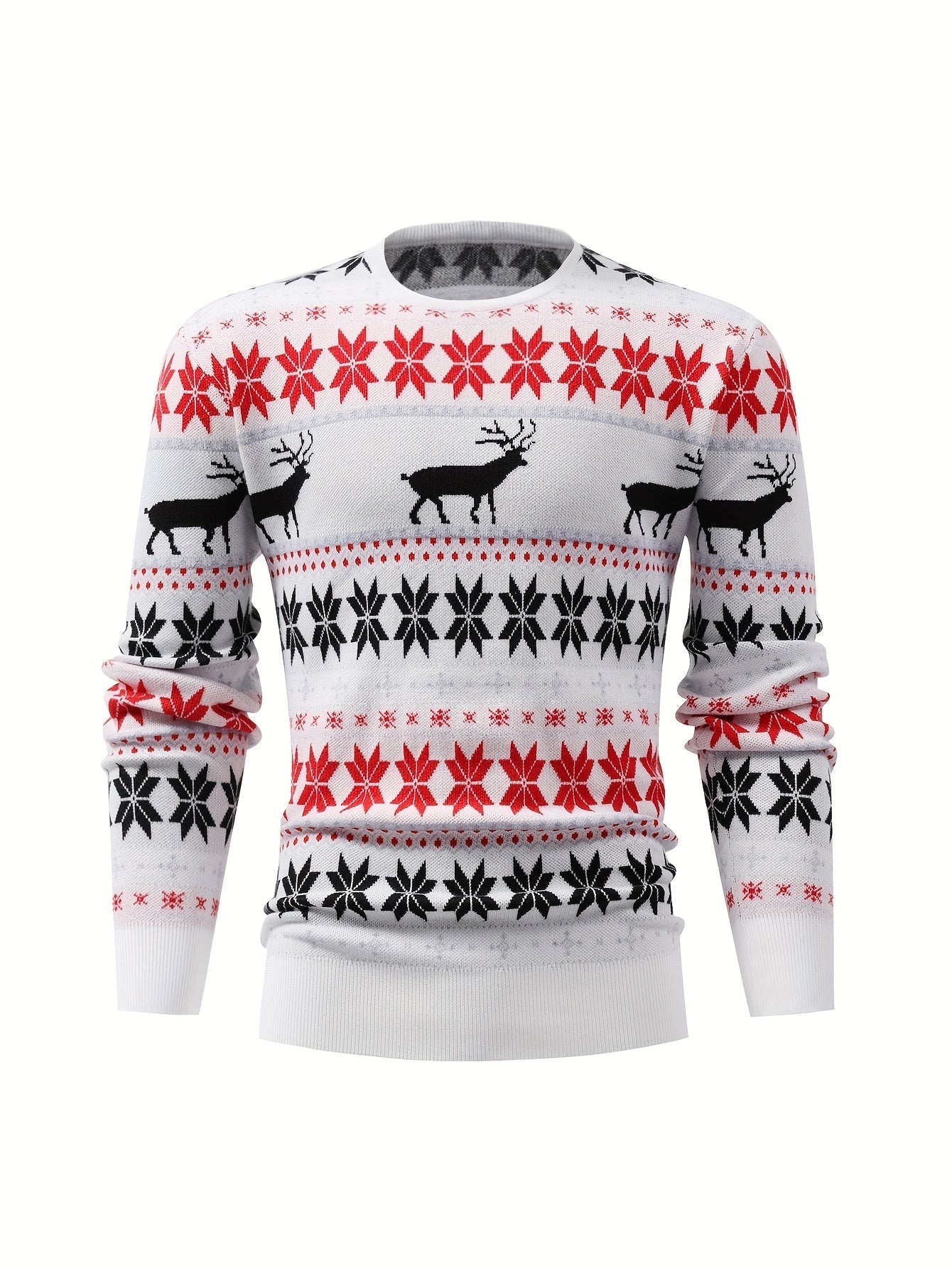 Dzianinowy sweter warkoczowy ze wzorem œwiątecznym