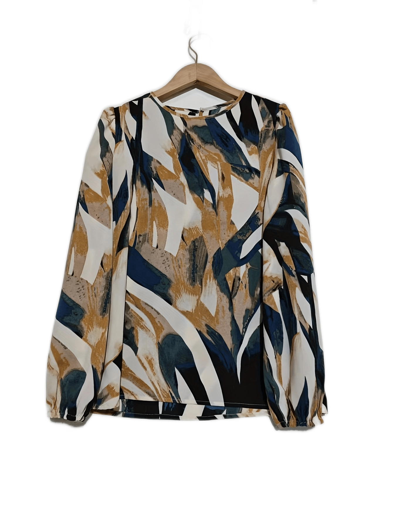 Bluzka z kwiatowym nadrukiem i rêkawami typu lampion