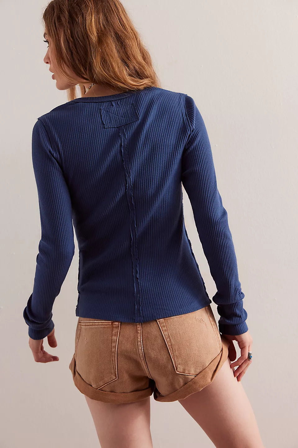 Kardigan żebrowany z okrągłym dekoltem