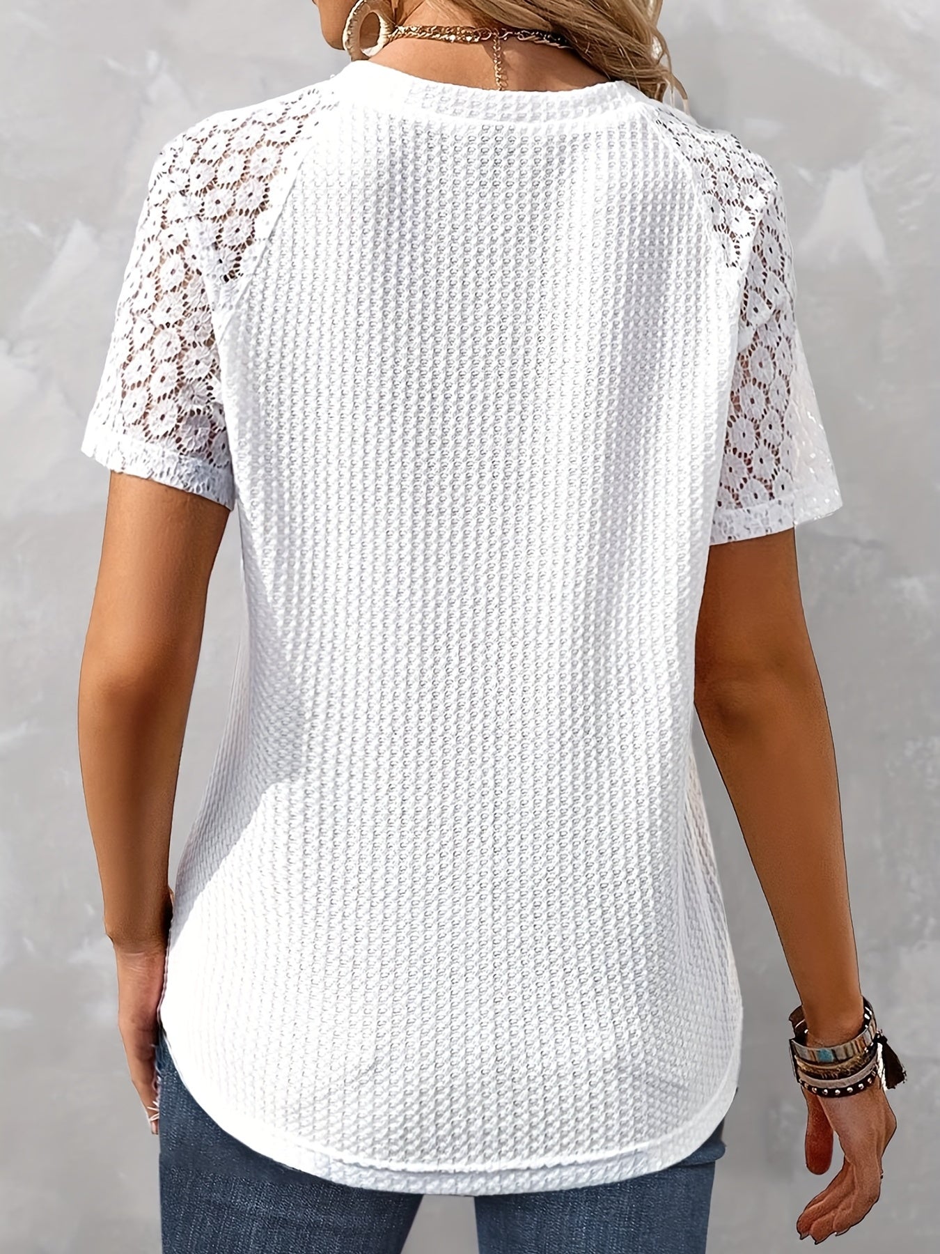 Strukturalny T-shirt damski z krótkim rêkawem