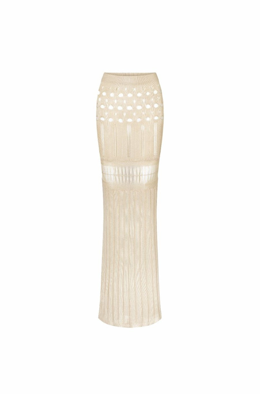 Letni, dzianinowy top plażowy z dziurami i spódnicą