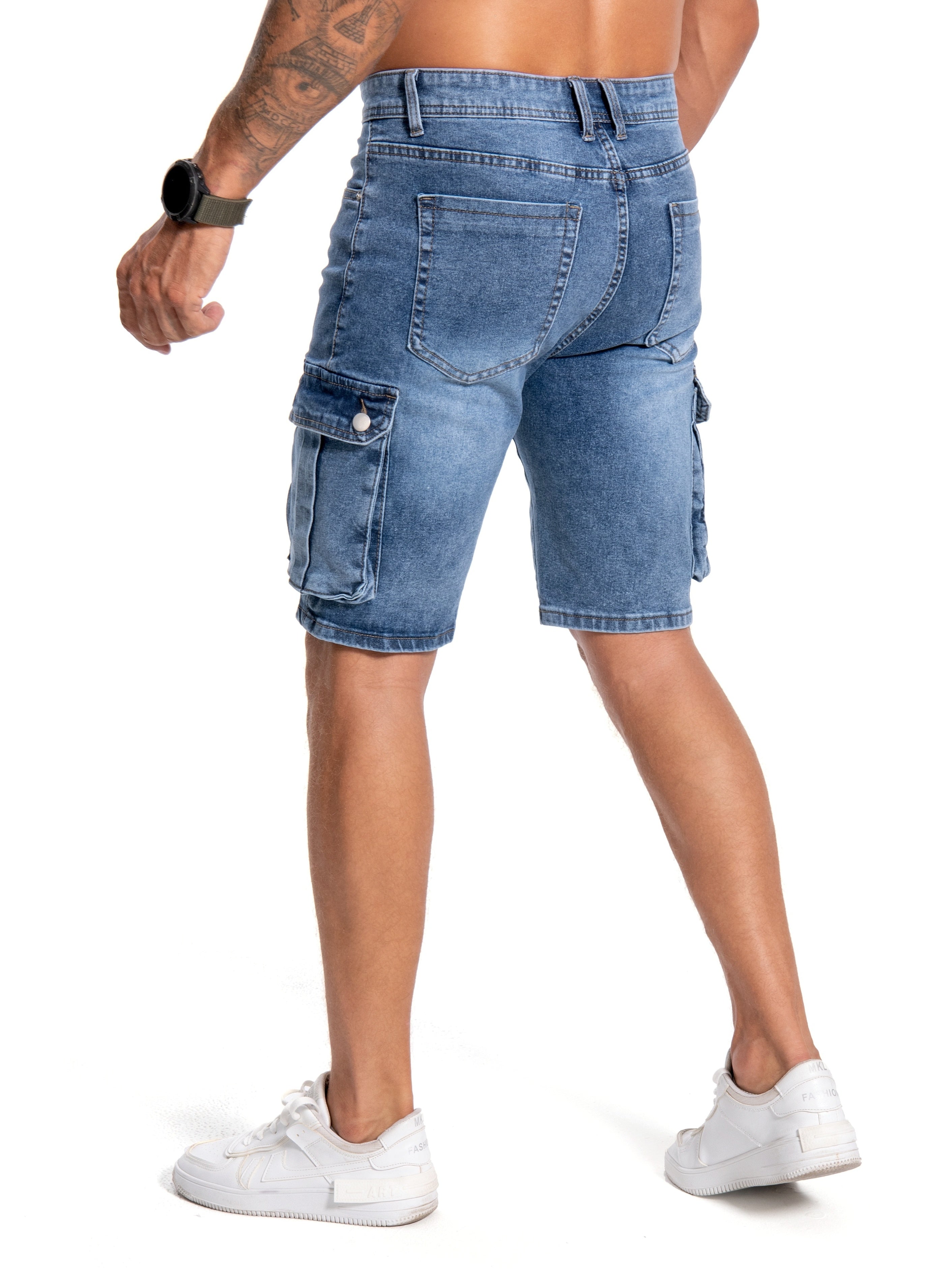 Mêskie spodenki jeansowe o œredniej rozciągliwoœci