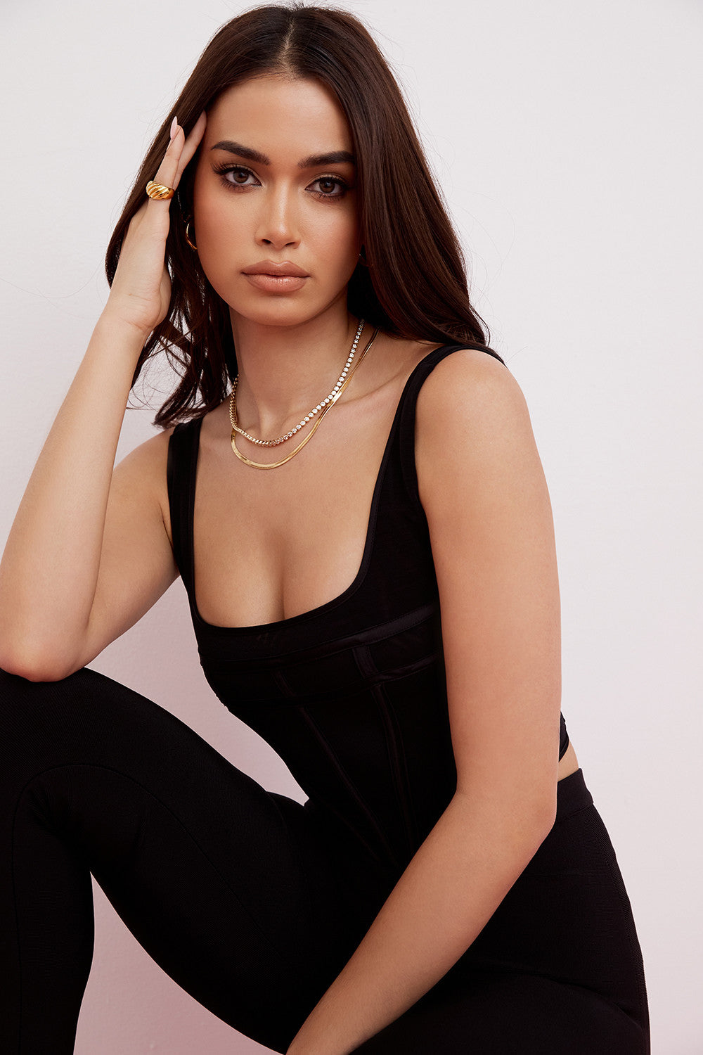 Gorsetowy top z czarnej siateczki