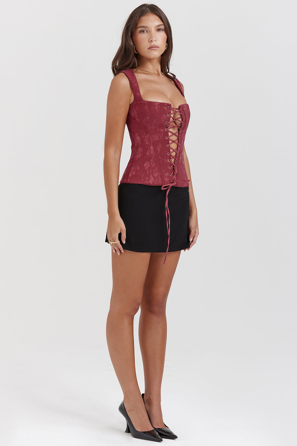 Gorset w kwiaty Merlot