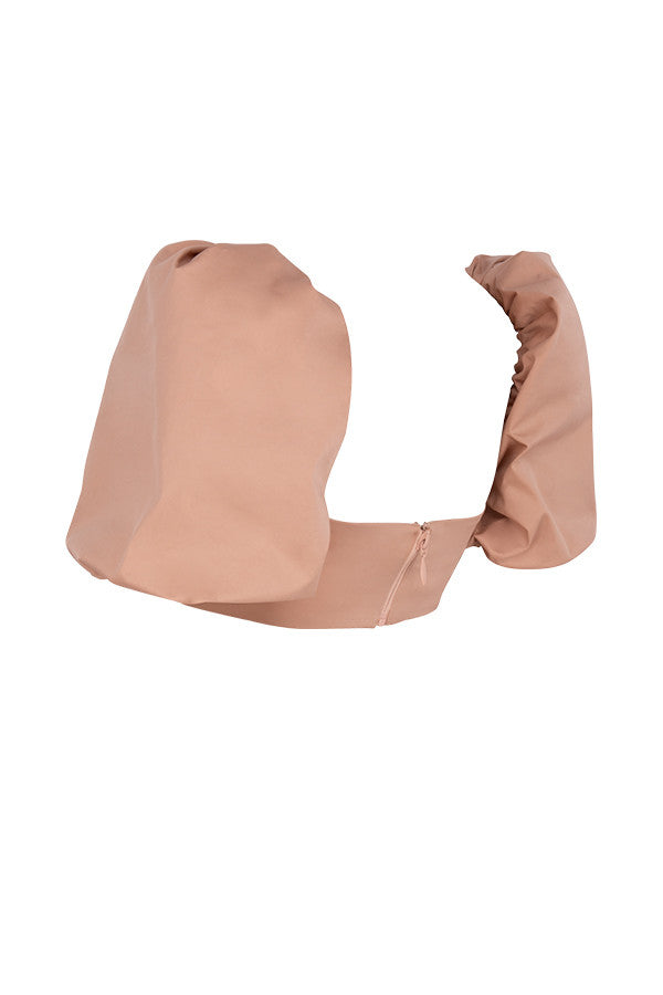 Braletka w kolorze camelowym z bufiastymi rêkawami