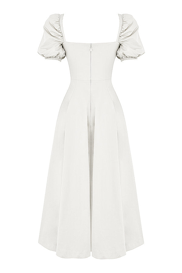 Sukienka midi z bufiastymi rêkawami