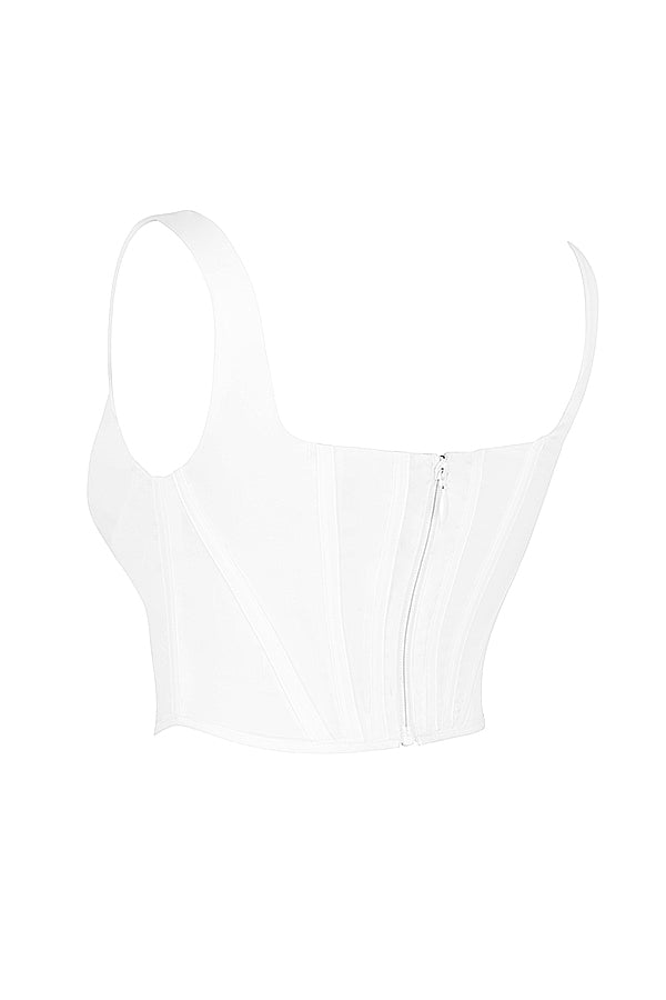 Biały bawełniany gorset