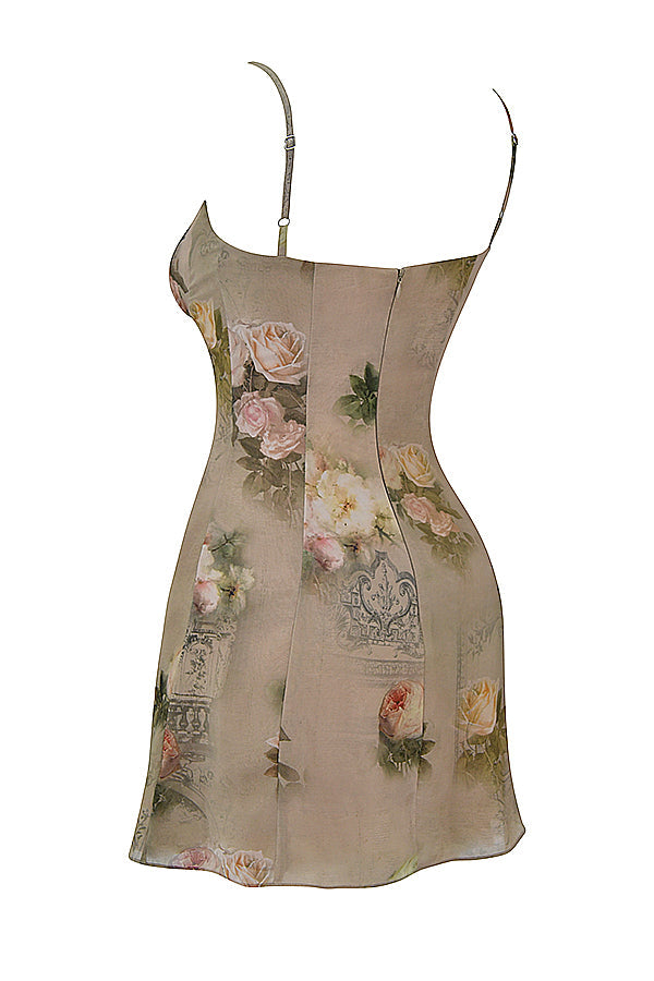 Sukienka mini w kwiaty w stylu vintage