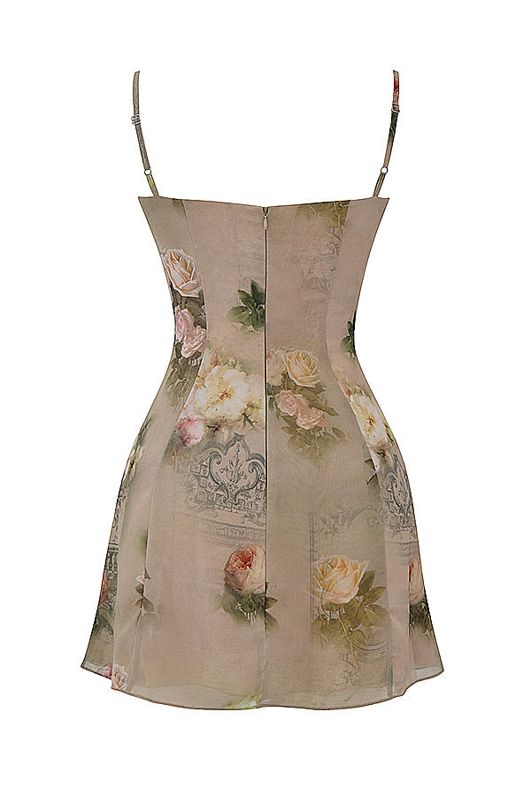 Sukienka mini w kwiaty w stylu vintage