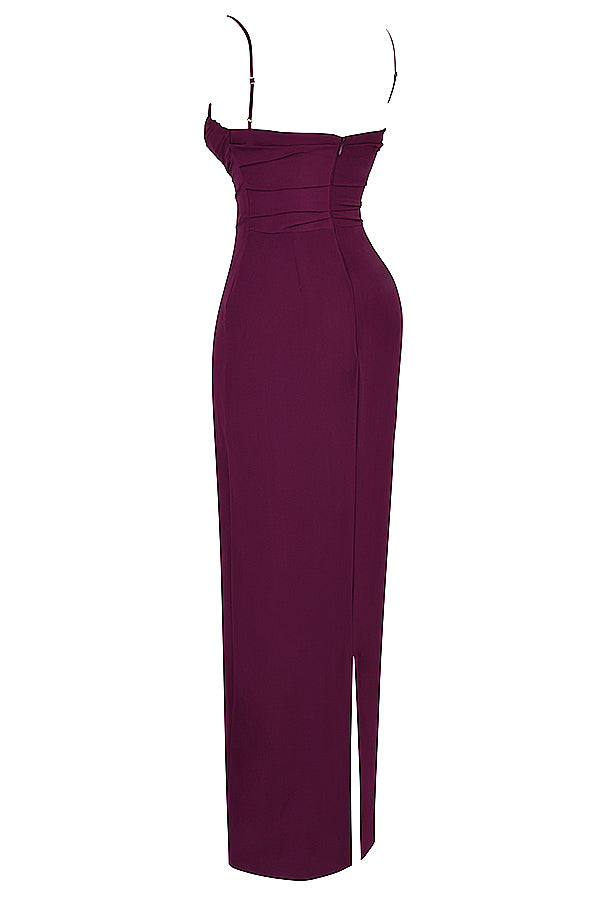 Gorsetowa sukienka maxi Merlot