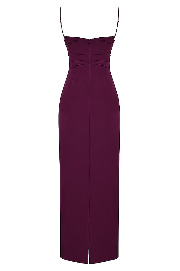 Gorsetowa sukienka maxi Merlot