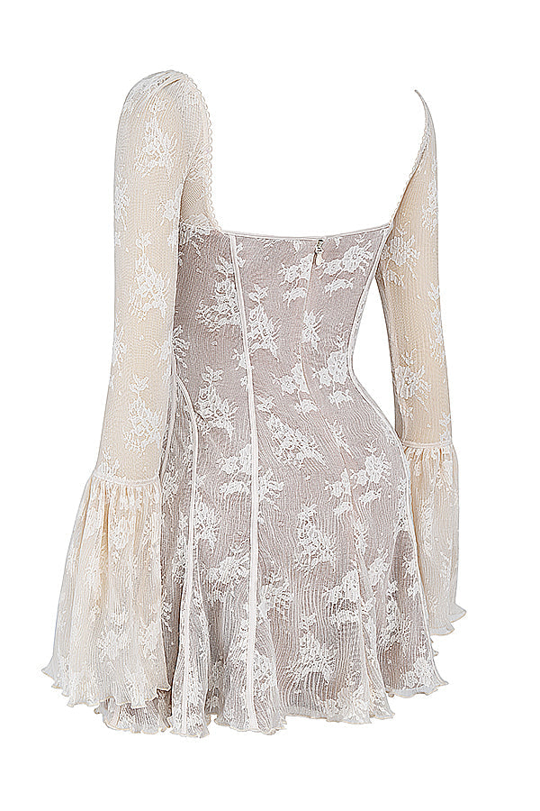 Sukienka gorsetowa w kolorze kremowym w stylu vintage