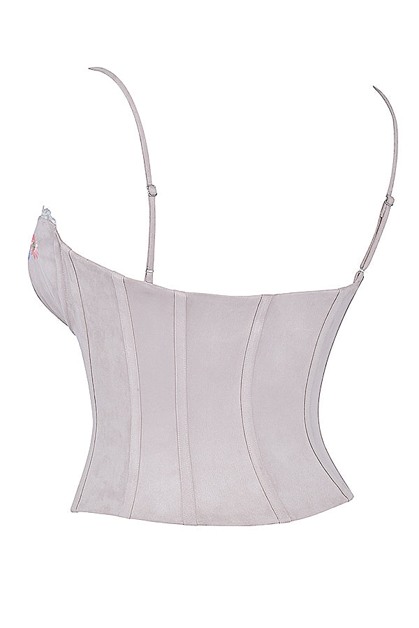 Gorset haftowany w kolorze jasnej lawendy