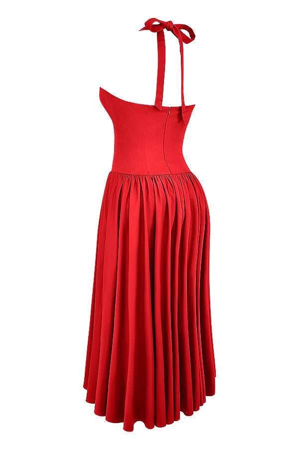 Sukienka midi typu halter