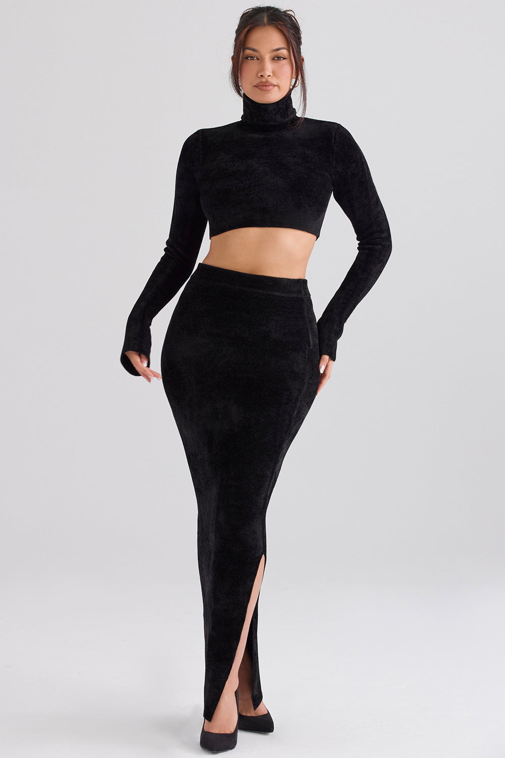 Krótki top szenilowy z maxi rok