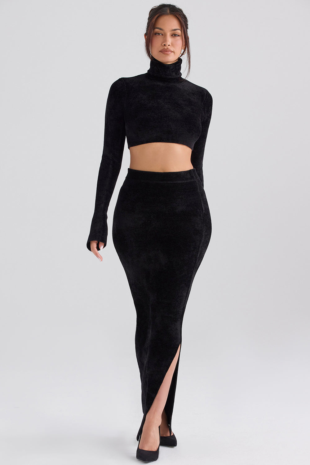 Krótki top szenilowy z maxi rok