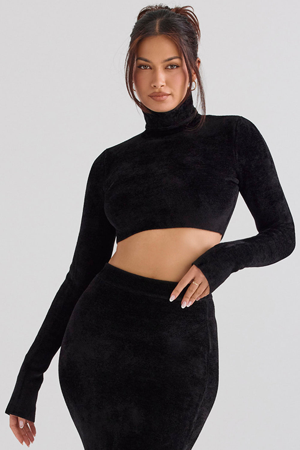 Krótki top szenilowy z maxi rok