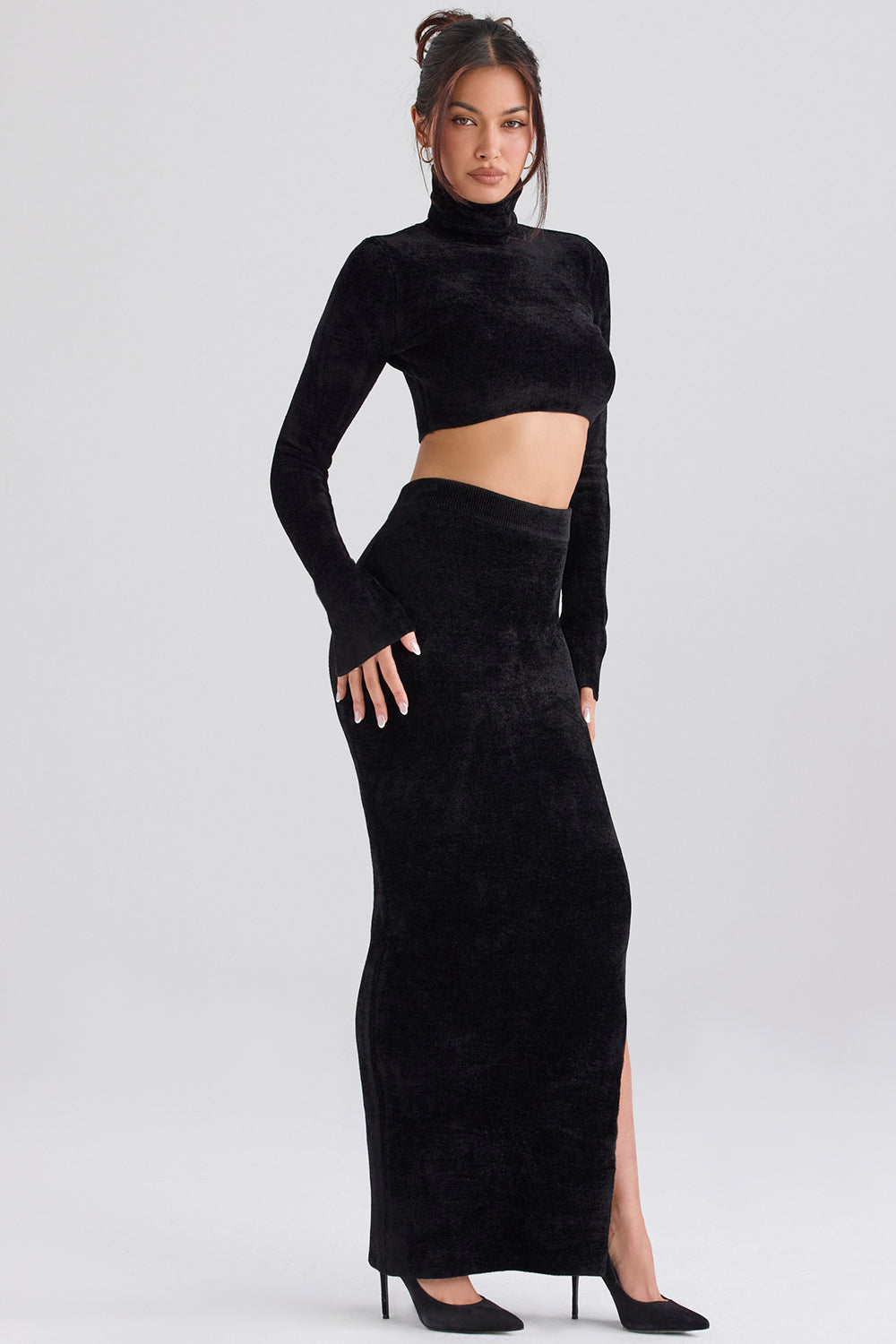 Krótki top szenilowy z maxi rok