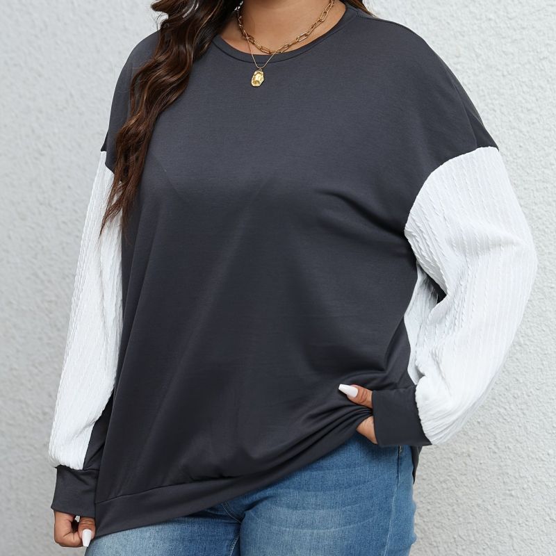 Bluza Oversize w kontrastowym kolorze w kolorze szarym