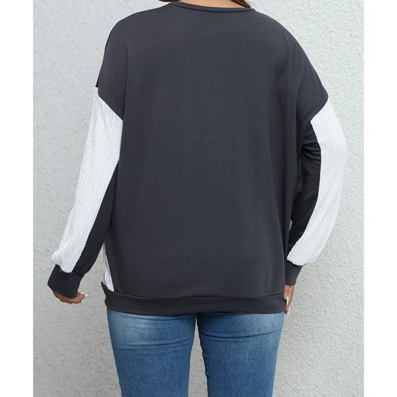 Bluza Oversize w kontrastowym kolorze w kolorze szarym