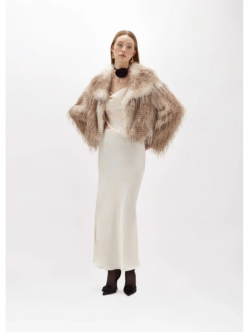 Kurtka z futra pawia