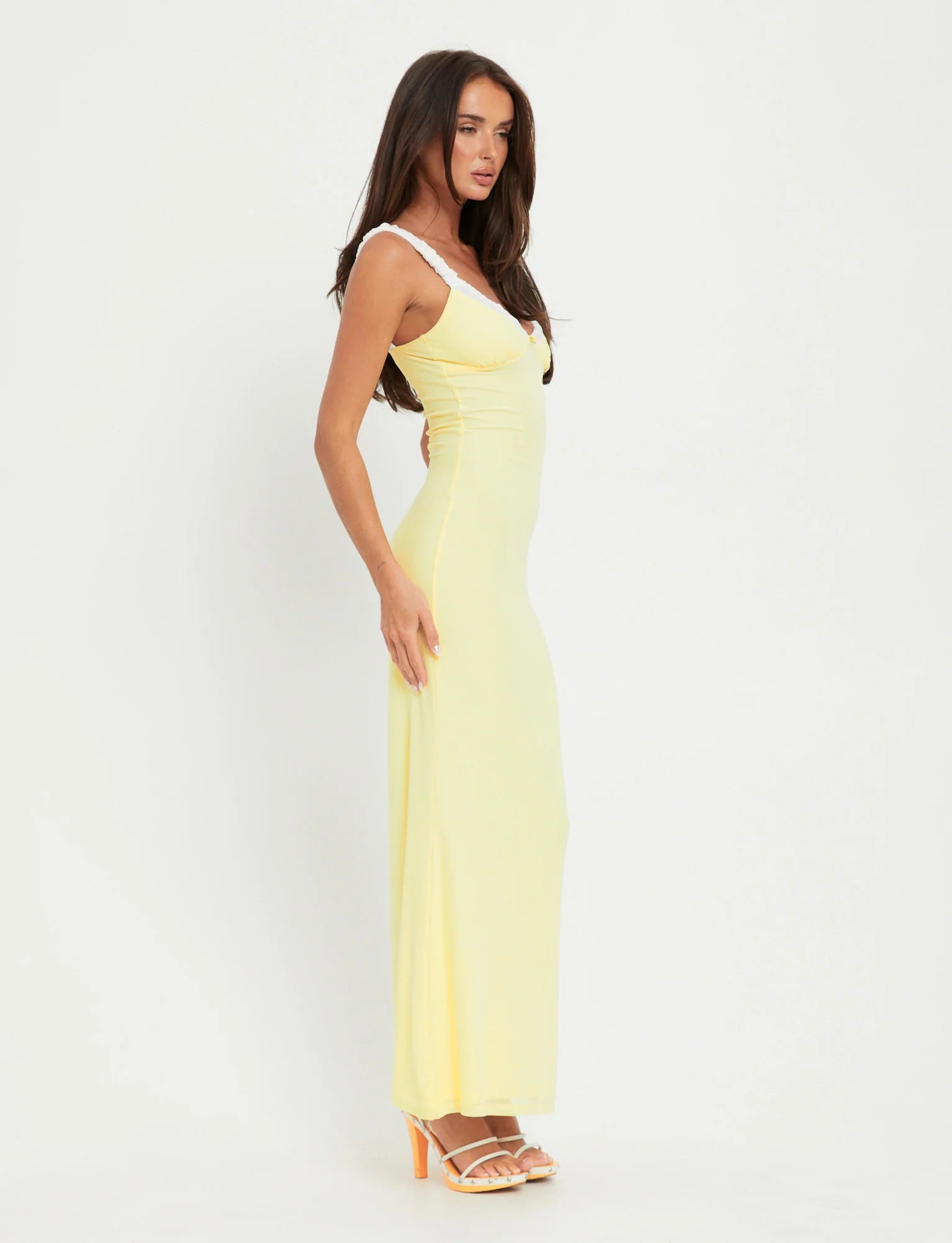 Sukienka maxi Bodycon z dekoltem w serek